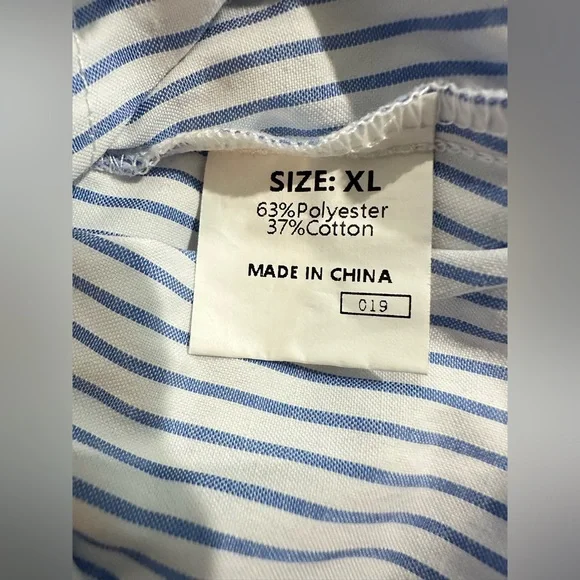 NEW never worn SZ XL Dokotoo Blue and White Striped Button-Up Shirt - Picture 8 of 8